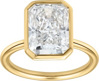 LuvMyJewelry Nerina 14K Gold Radiant Bezel Lab Grown Diamond Solitaire Engagement Ring - 5 Cts