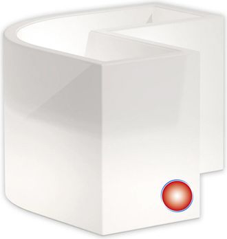 Monacis Monacis - Jardinera De Resina Luminosa Lampara Rectangular 80x80x35x72x72x27 Cm Mod. Flowerpot Angular Led Luz Roja