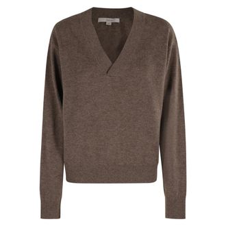 Remain V-neck Knitwear, female, Brown, Size: XS Walnut V-Neck Sweater Long Sleeve