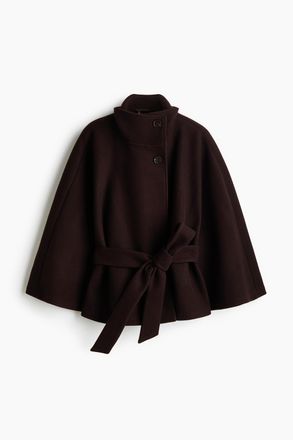 H&M Capemantel mit G&uuml;rtel - Brown