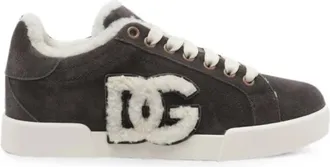Dolce & Gabbana Schoenen, Dames, Bruin, 40 EU, Leer, Portofino Suede Sneakers