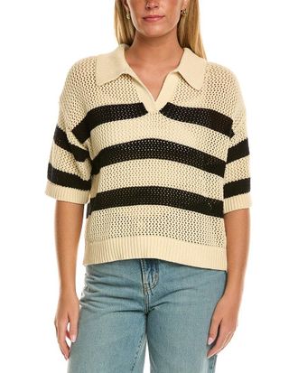 Velvet York Cashmere-Blend Polo Sweater