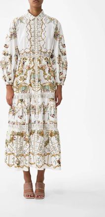 Camilla Tiered Long Shirt Dress In Dressing Room Drama