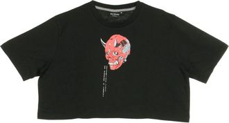 Dolly Noire T-Shirts, female, Black, Size: M Black Womens Cropped T-Shirt