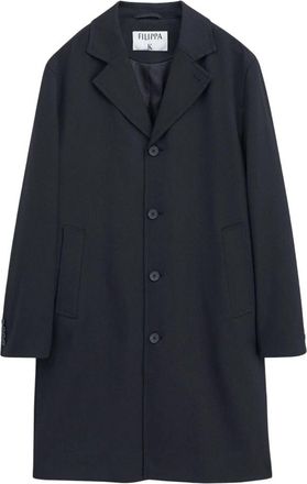 Filippa K Zwarte lichtgewicht twill jas - Heren - Mantel - Zwart - M - Wol - Jassen