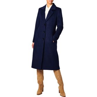 Bernardo Tailored Longline Coat in Sapphire at Nordstrom, Size Large