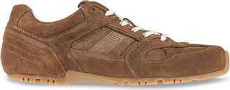 Alohas Suede Leather Sneakers With Classic Lace-Up Design