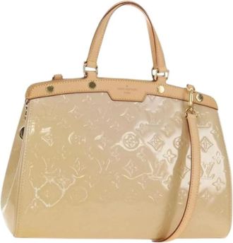 Louis Vuitton Pre-owned Patent Leather Hand Bag - Dames - Pre-owned - Beige - Maat: ONE Size Leer