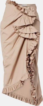 Dries Van Noten Ruffled draped midi skirt