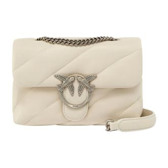 Pinko Shoulder Bags, female, White, Size: ONE SIZE Love Puff Mini Cl Sheep Nappa