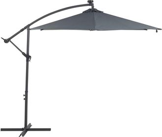 Beliani Sombrilla sin volantes led 285 cm grafito