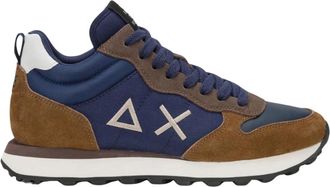 Sun 68 Mid Top Running Sneaker Solid Blue