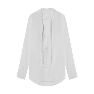 Maison Margiela Blouses, female, White, Size: XS V-neck Cotton Shirt