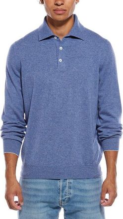 Brunello Cucinelli Blue Wool Polo Sweater, Brand Size 52 (US Size 42)