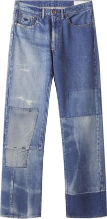 Maison Kitsun&eacute; Patchwork 5-Pocket Cotton Denim Jeans