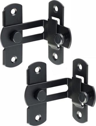 No Brand Cerradura Para Puerta Corredera De 90&deg; - 2 Piezas - Cerrojo De Acero Inoxidable En &Aacute;ngulo Recto - Cerradura De Seguridad - Cerradura Antirrobo Para Pu