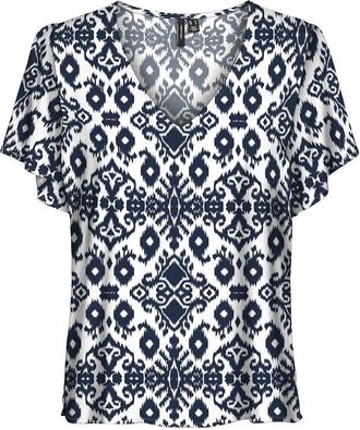 Vero Moda Bedrukte blouse met V-hals en korte mouwen