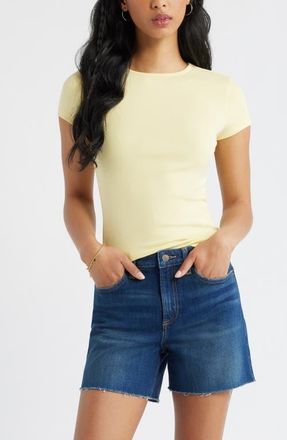BP. Stretch Cotton Blend Baby Tee in Yellow Begonia at Nordstrom, Size Xx-Small