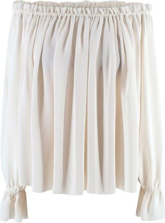 Elizabeth & James Cream Off-Shoulder Long Sleeve Blouse Size S
