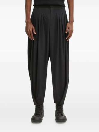 Ader Error pleated trousers - unisex - Polyester/Rayon/Elastane - M - Black