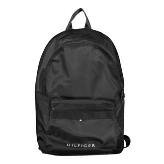 Tommy Hilfiger Tassen, Heren, Zwart, ONE Size, Polyester, Zwarte heren rugzak met laptopvak