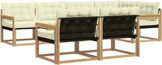 vidaXL Conjunto De Sof&aacute;s De Exterior 7 Uds. Blanco Y Crema Vidaxl