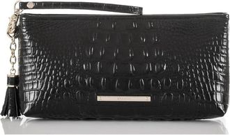 Brahmin Kayla Embossed Leather Clutch in Black at Nordstrom