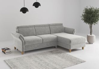 HOME AFFAIRE Ecksofa »Glendale, L-Form« inkl. Kopfteilverstellung, wahlweise mit Vorziehsitz und Bettkasten