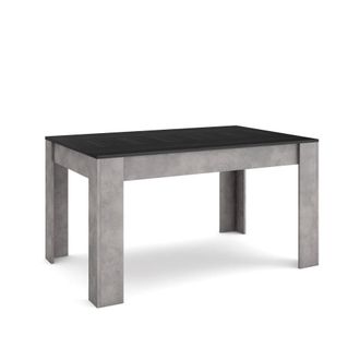 Skraut Home Mesa comedor efecto madera negro y cemento 140x90x76cm