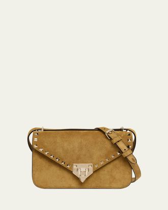 Valentino Garavani Rockstud Suede Shoulder Bag