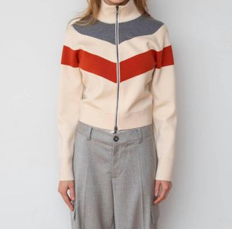WE-AR4 Clive Knit Cardigan In Cream Multi