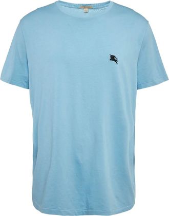 Burberry T-shirt con logo ricamato Brit - Blu