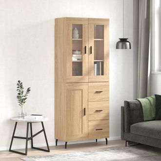 Berkfield Home Highboard Sonoma Oak 69.5x34x180 cm Engineered Wood in Brown