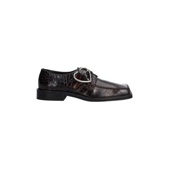 Martine Rose Schoenen, Dames, Bruin, 38 EU, Leer, Square Toe Buckle Loafer