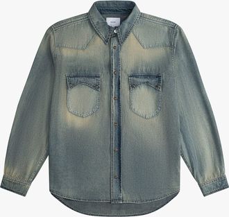 Rhude Blue Denim Womens Shirt