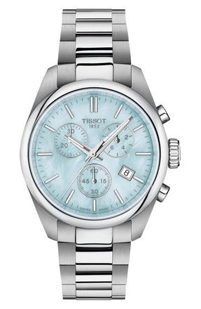 Tissot PR 100 Chronograph Bracelet Watch, 36mm in Blue Mother Of Pearl at Nordstrom