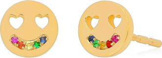 EF Collection Rainbow Happiness Stud Earring in Yellow Gold at Nordstrom