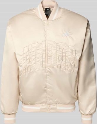adidas Regular Fit Bomberjacke mit Stehkragen in Beige, Gr&ouml;&szlig;e XXL