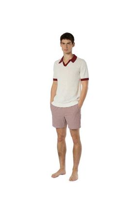 Onia Linen Johnny Polo Sweater in Salt/brick at Nordstrom, Size X-Large