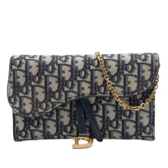Dior Pre-owned Dior Oblique Canvas Saddle Wallet On Chain Ladies GTIE4ZMLZ0KAGNKU