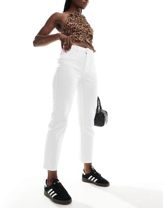 Only Emily high waist straight jean in white
