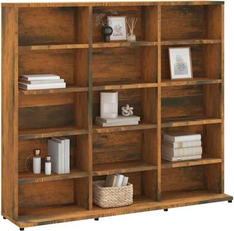 Berkfield Home Sturdy CD Cabinet Smoked Oak 102x23x89.5 cm Engineered Wood in Brown