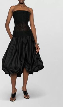 Rick Owens strapless top boned bodice flared hem