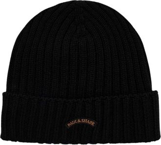 Paul & Shark Czapka Beanie - Heren - Hoeden - Zwart - ONE Size - Wol - Accessoires