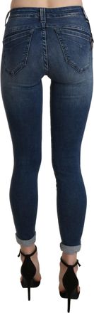 Ermanno Scervino Womens Blue Washed High Waist Skinny Cropped Cotton Jeans Clothing
