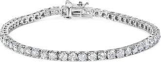 House of Brilliance 10K White Gold 6.00 Cttw Classic Natural Diamond Tennis Bracelet