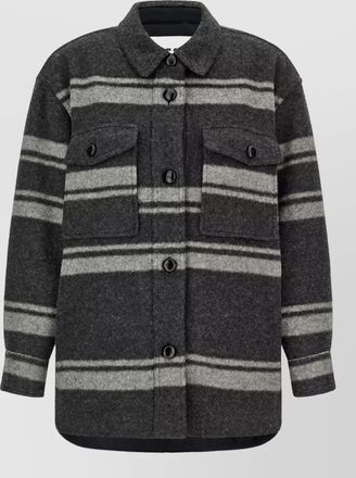Isabel Marant striped wool blend long-sleeve shirt