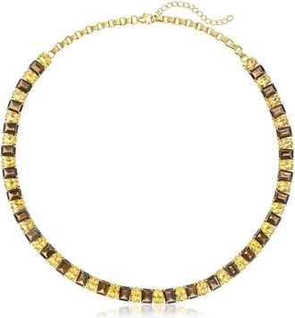 Ross-Simons Smoky Quartz and Citrine Necklace in 18kt Gold Over Sterling