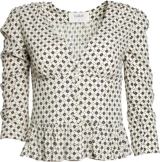 BA&SH Ba&sh, Carlo top in zwart en ecru