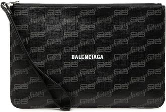 Balenciaga Pre-owned Balenciaga BB Monogram Coated Canvas Wristlet Clutch Ladies H3ONI1TY3YO7IIXQ